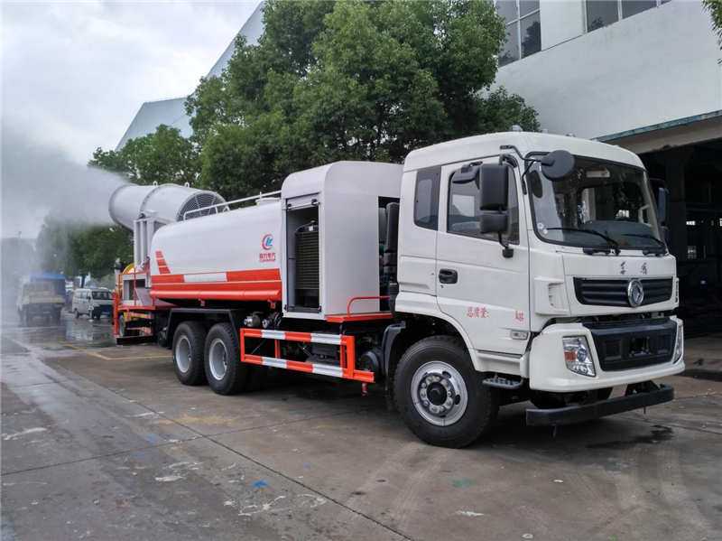 16噸圓罐東風(fēng)隨專多功能抑塵車，60-120米霧炮車